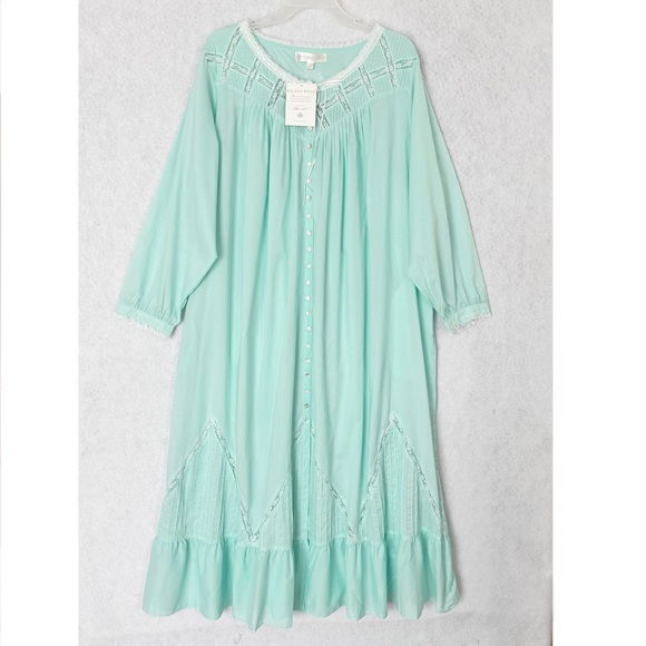 Eileen West Other - Eileen West Nightgown Moonlight Sonata Lace Cottagecore Aquamarine Green Size 3X